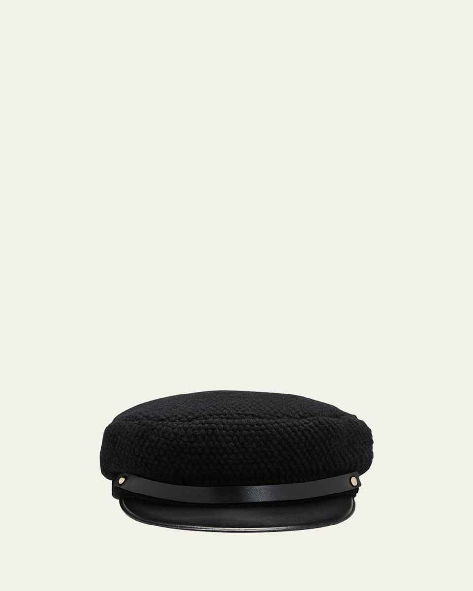 Woven Cashmere-Blend Newsboy Cap